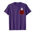 Red Plaid Hippopotamus Pocket T-Shirt - Fun Novelty Design Men Women - T-Shirt, Sweatshirt, Hoodie