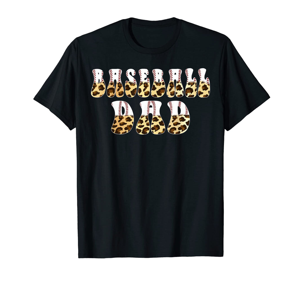 Groovy Softball Baseball Dad Leopard T-Shirt - Novelty Apparel Unisex - T-Shirt, Sweatshirt, Hoodie