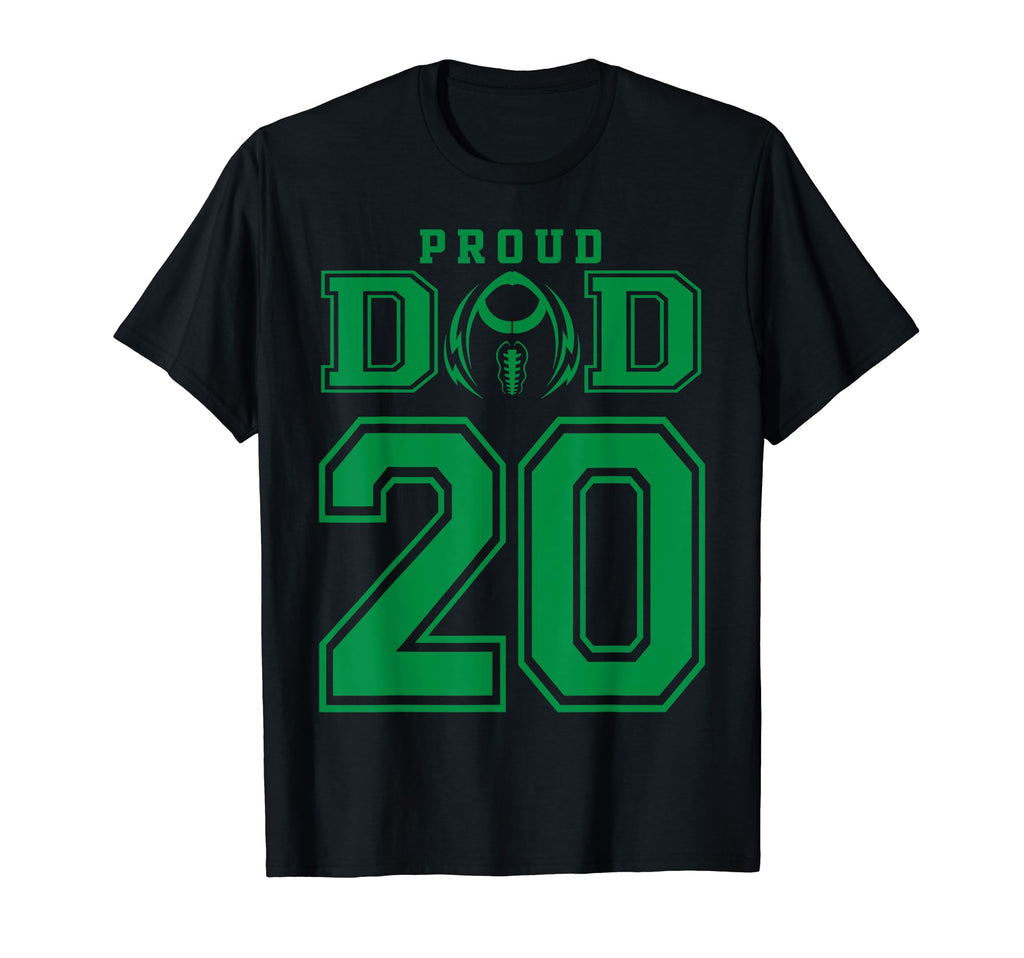 Custom Proud Football Dad Number 20 G T-Shirt - Custom Art Print Men Women - T-Shirt, Sweatshirt, Hoodie