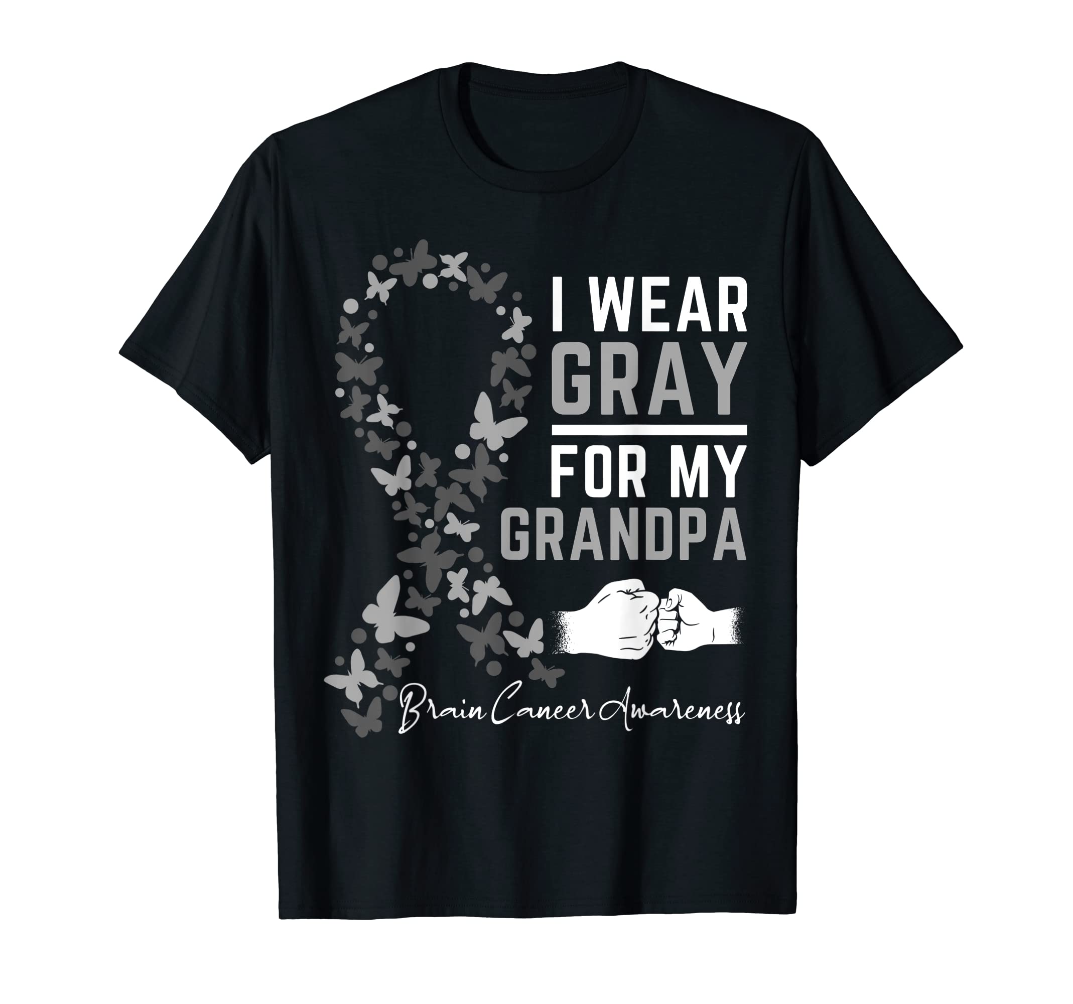 I Wear Gray My Grandpa Gifts Brain T-Shirt - Minimalist Print Men Women - T-Shirt, Sweatshirt, Hoodie