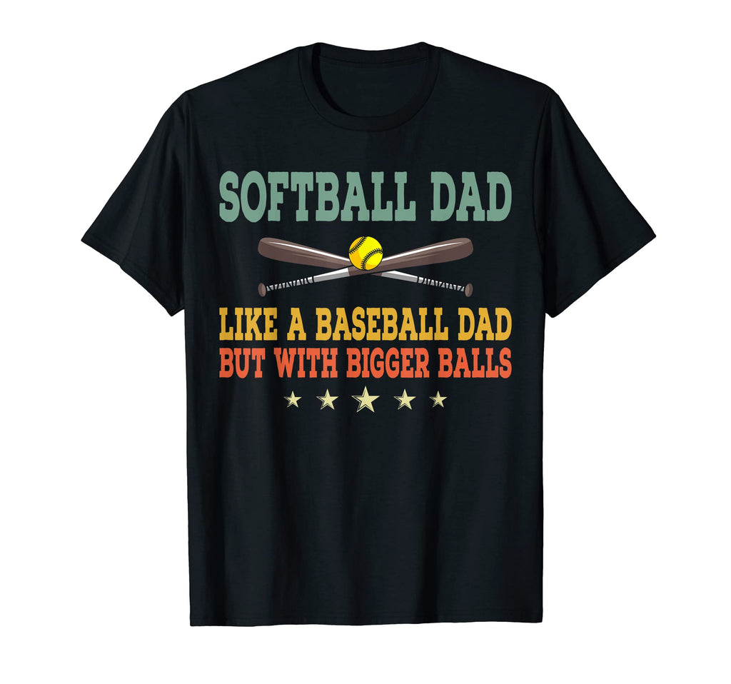 Mens Softball Dad Like Normal Dad But T-Shirt - Unique Graphic Unisex - T-Shirt, Sweatshirt, Hoodie
