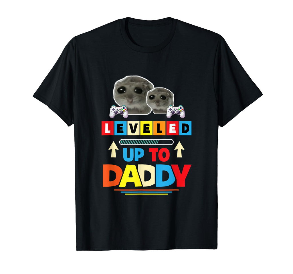 Leveled Up To Daddy Gamer Dad Pregnancy T-Shirt - Trendy Graphic Unisex - T-Shirt, Sweatshirt, Hoodie