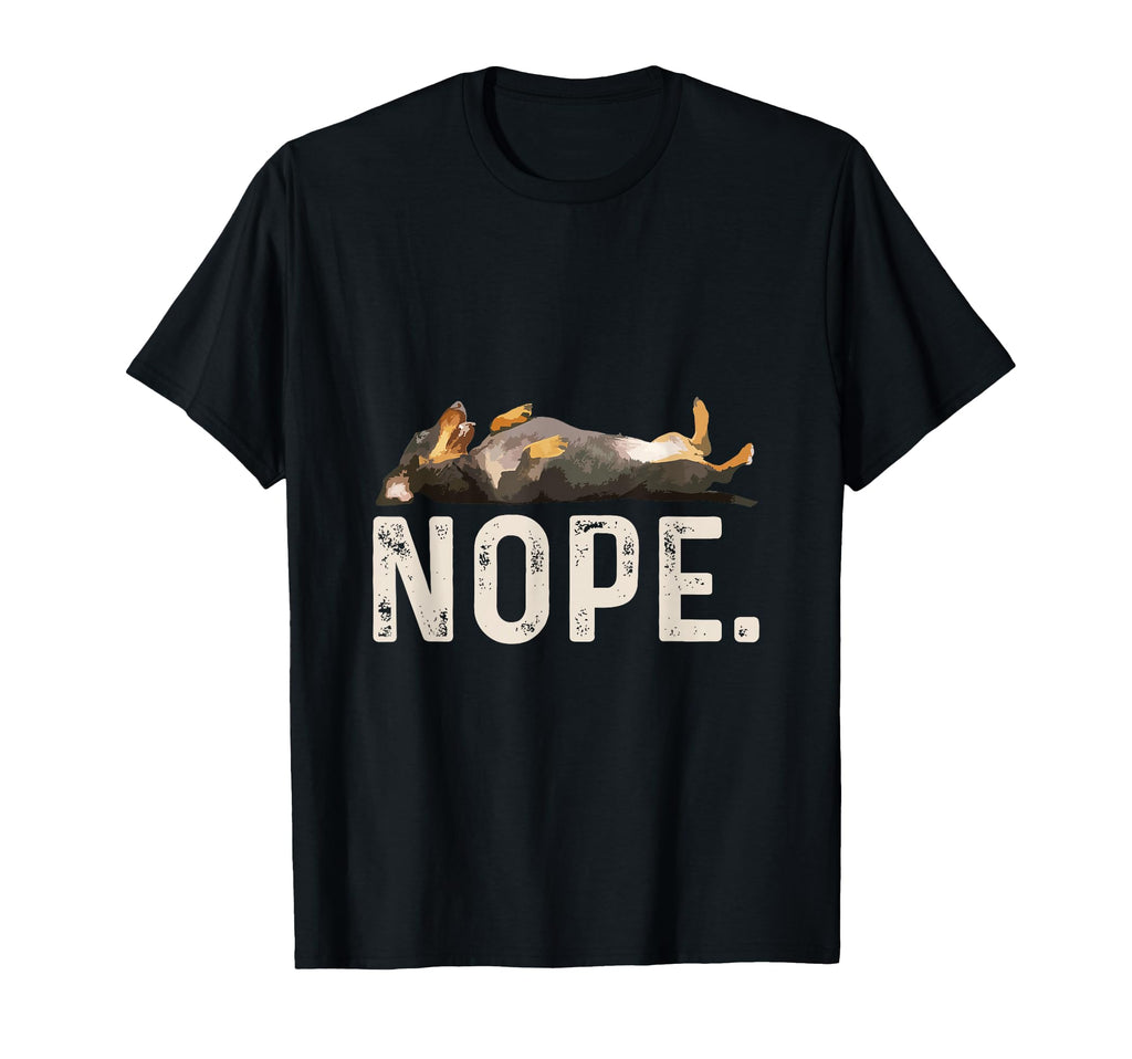 Nope Lazy Dachshund T-Shirt - Graphic Print Men Women - T-Shirt, Sweatshirt, Hoodie
