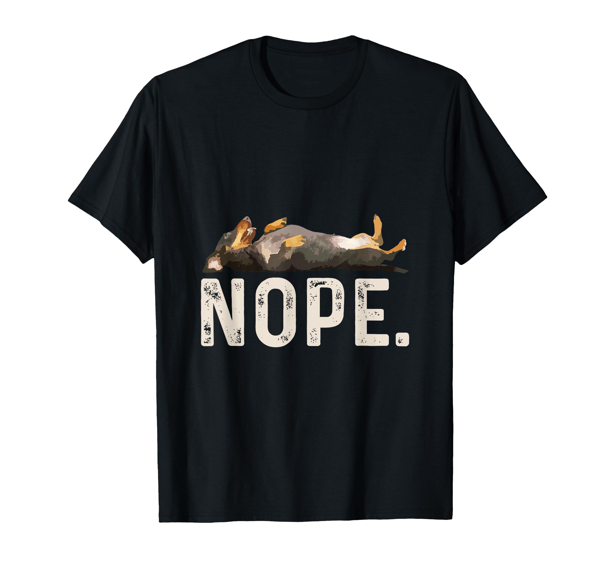 Nope Lazy Dachshund T-Shirt - Graphic Print Men Women - T-Shirt, Sweatshirt, Hoodie