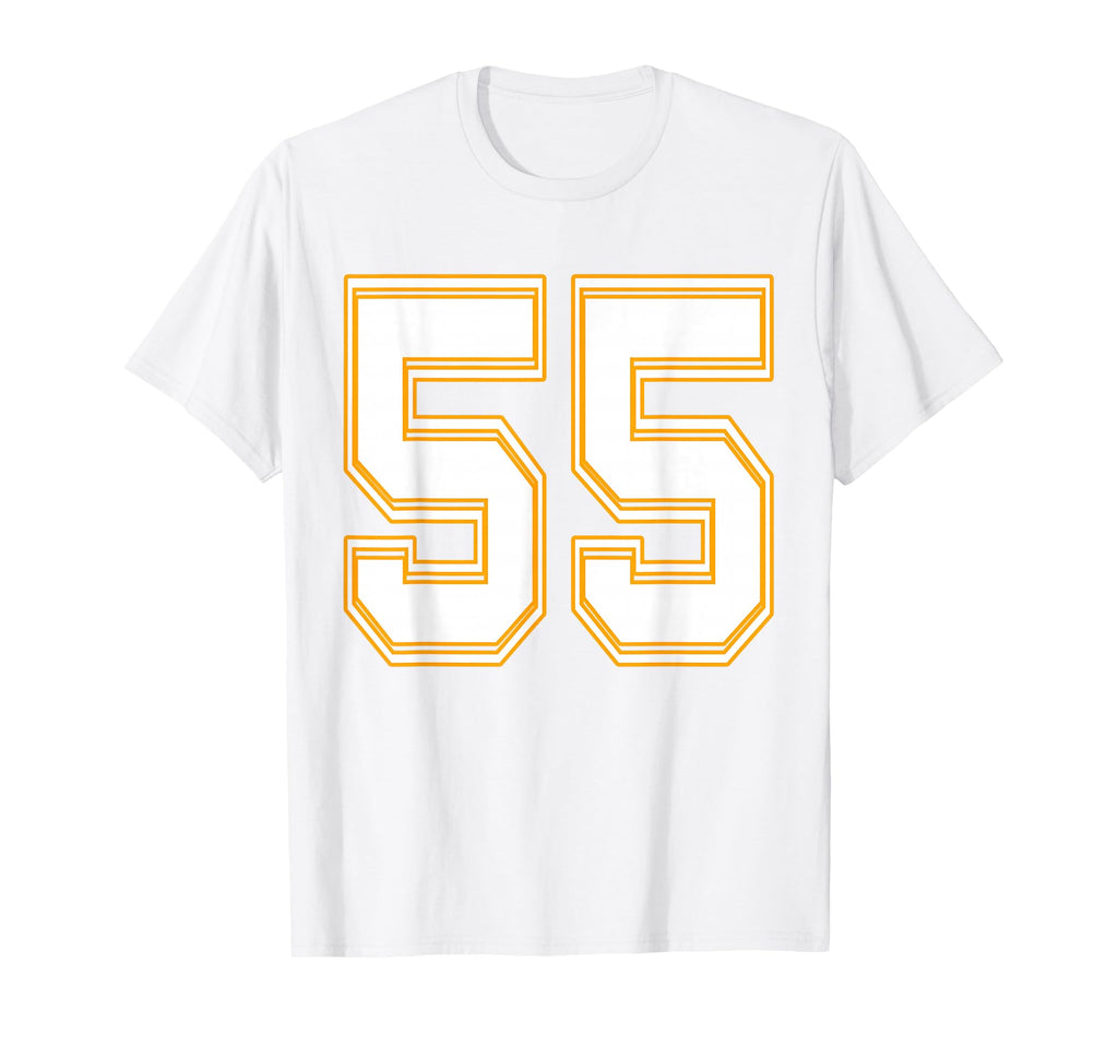 Number 55 Red Yellow White Football T-Shirt - Streetwear Style Men Women - T-Shirt, Sweatshirt, Hoodie