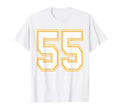 Number 55 Red Yellow White Football T-Shirt - Streetwear Style Men Women - T-Shirt, Sweatshirt, Hoodie