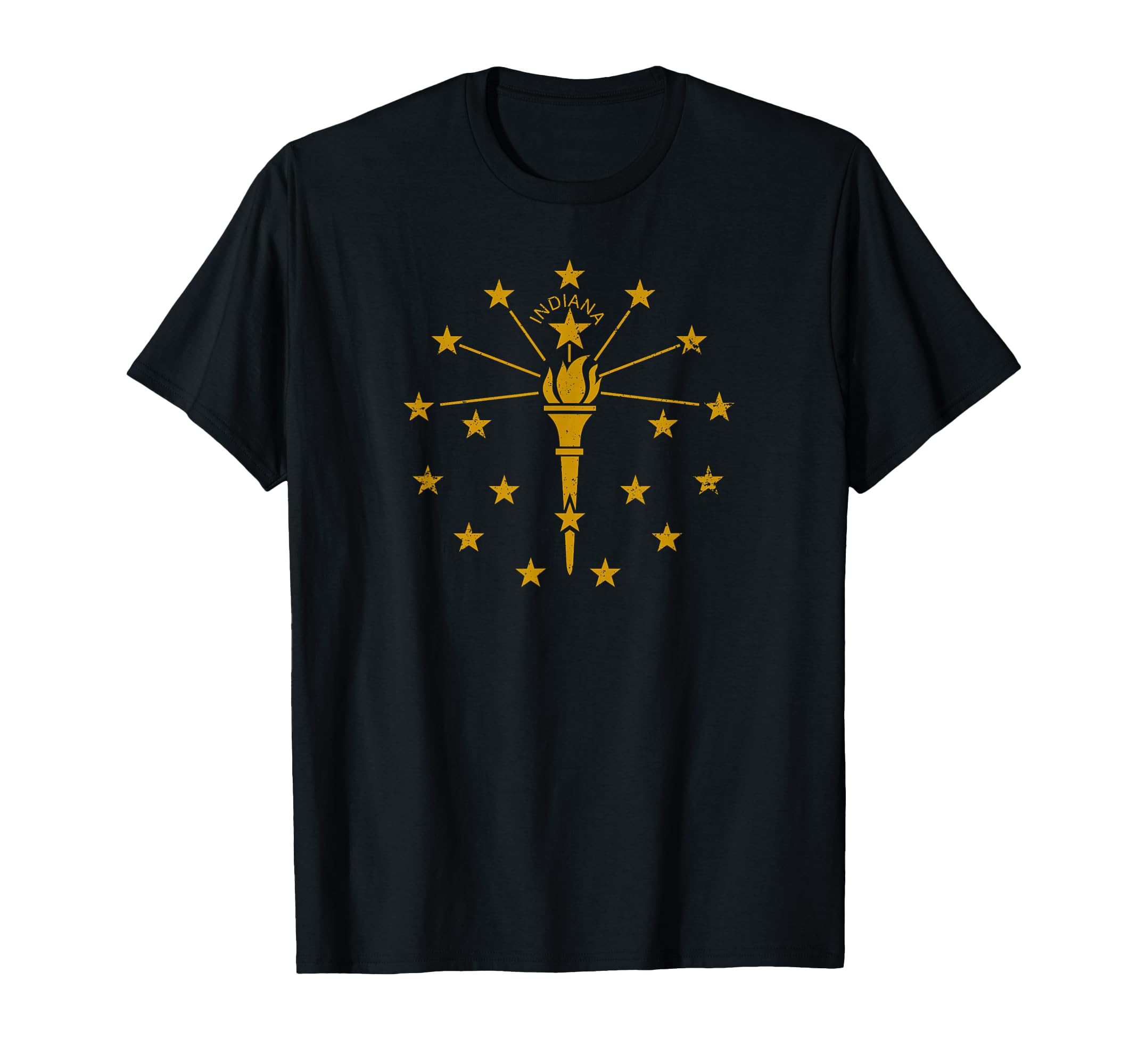 State Flag Indiana Distressed Gift T-Shirt - Unique Graphic for Adults - T-Shirt, Sweatshirt, Hoodie