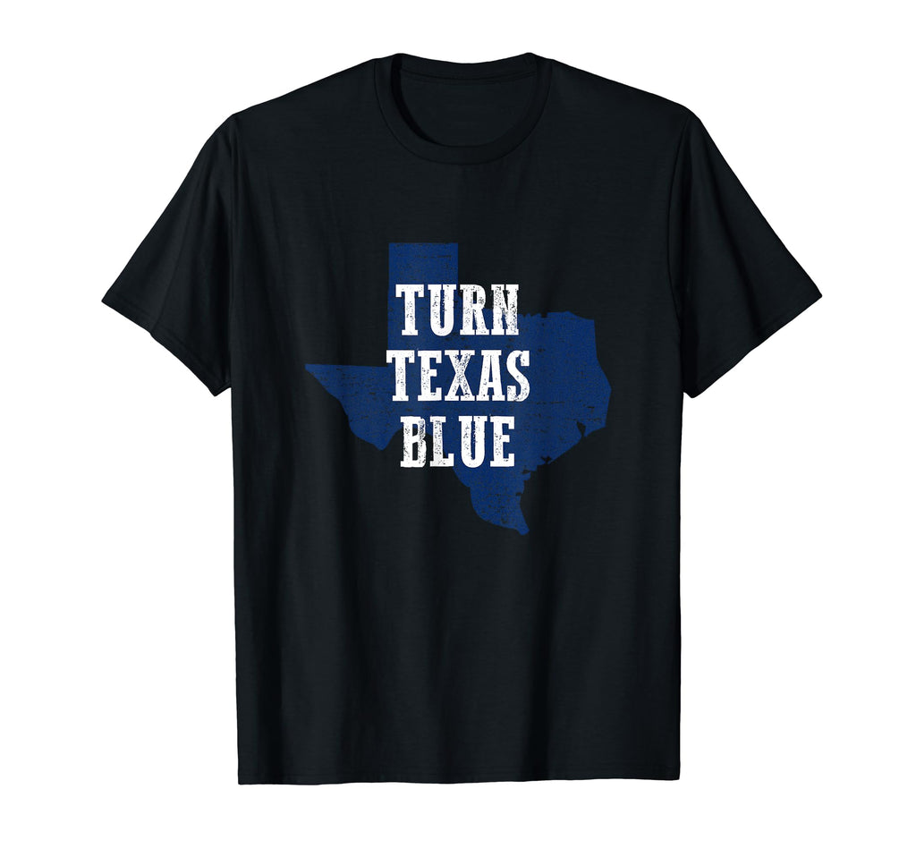 Turn Texas Blue Distressed T-Shirt - Trendy Graphic for Adults - T-Shirt, Sweatshirt, Hoodie