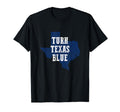 Turn Texas Blue Distressed T-Shirt - Trendy Graphic for Adults - T-Shirt, Sweatshirt, Hoodie