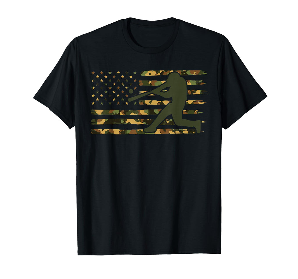 Camo Usa Flag Baseball American Flag T-Shirt - Unique Graphic Unisex - T-Shirt, Sweatshirt, Hoodie