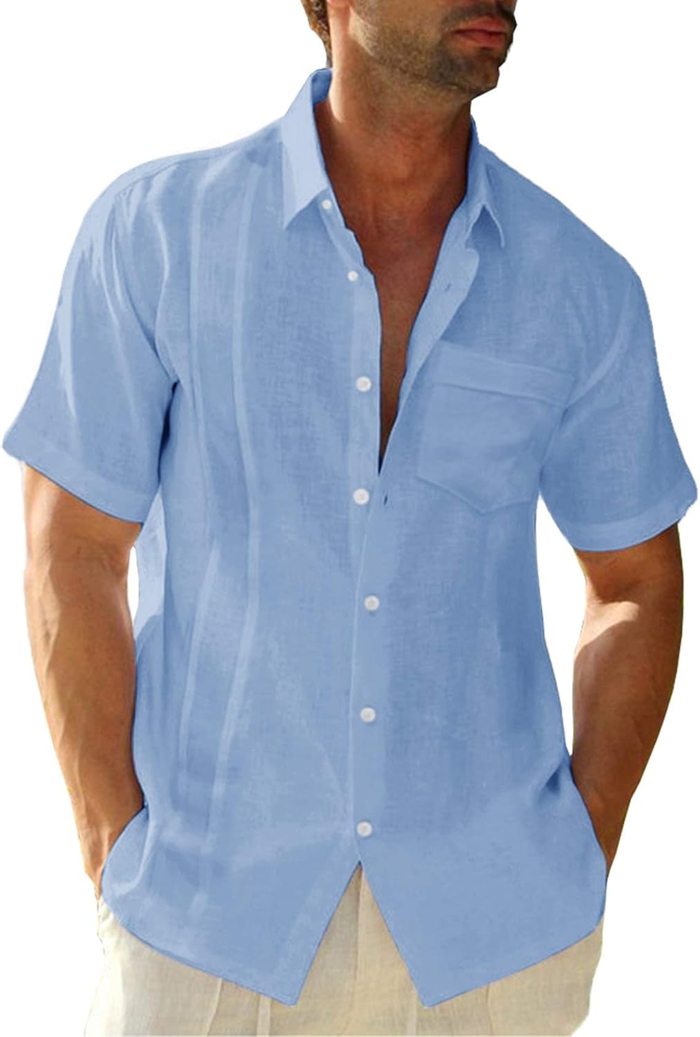 Mens Short Sleeve Cuban Camp Guayabera Linen Cotton - Adult & Kids T-Shirts, Sweatshirts & Hoodies apparel design preview 1