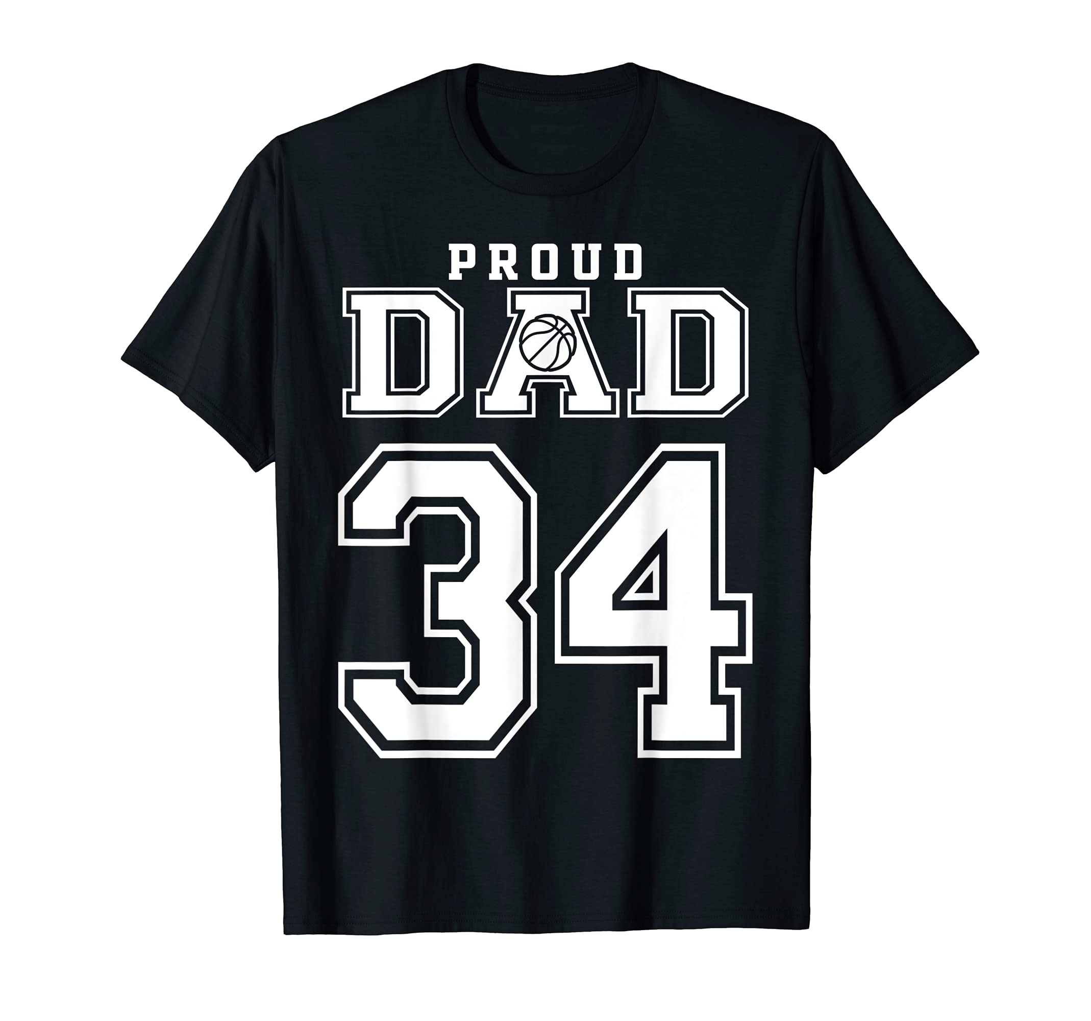 Number 34 Custom Proud Basketball T-Shirt - Fun Novelty Design Men Women - T-Shirt, Sweatshirt, Hoodie