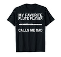 Flute Player Dad Papa Music Marching T-Shirt - Minimalist Print Men Women - T-Shirt, Sweatshirt, Hoodie