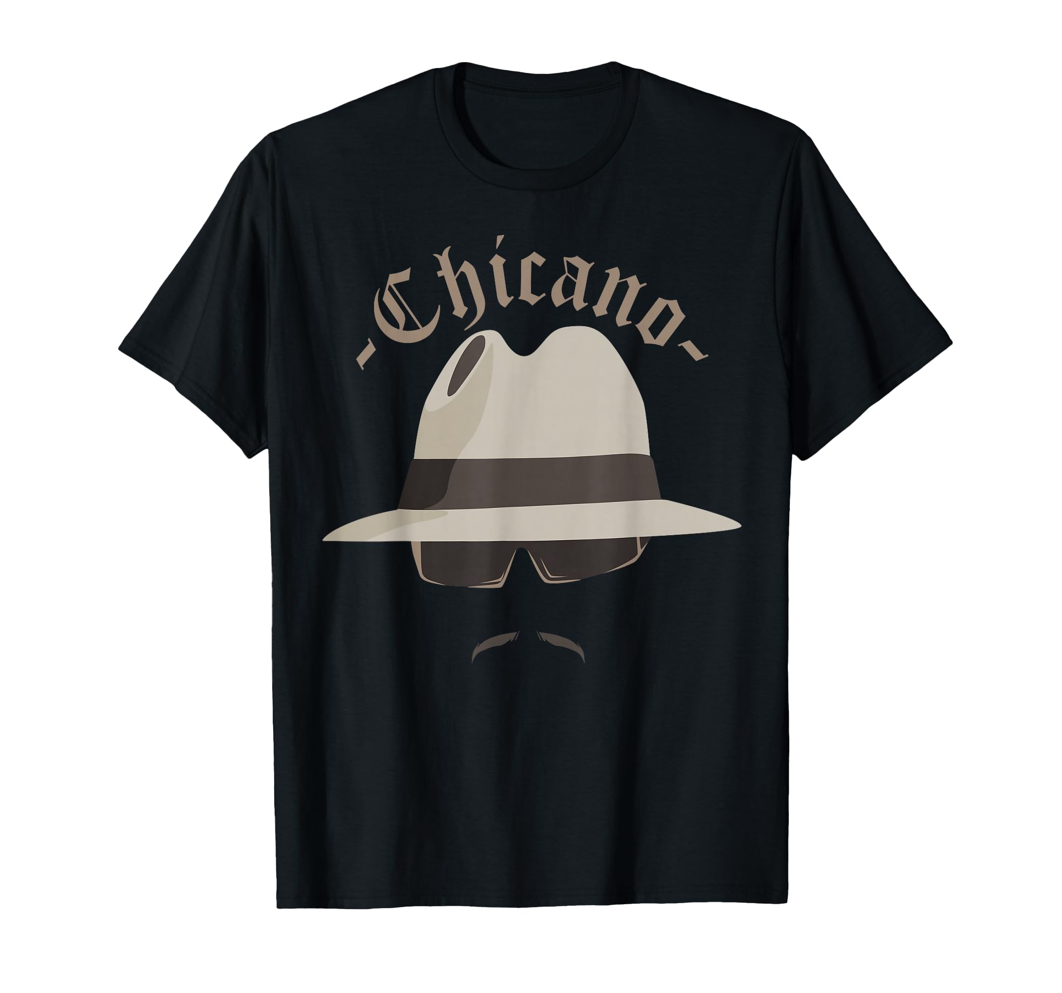 Lowrider Hat Chicano Moustache T-Shirt - Minimalist Print Unisex - T-Shirt, Sweatshirt, Hoodie