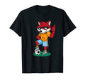 Fox Playing Football Soccer T-Shirt - Unique Graphic Unisex - T-Shirt, Sweatshirt, Hoodie