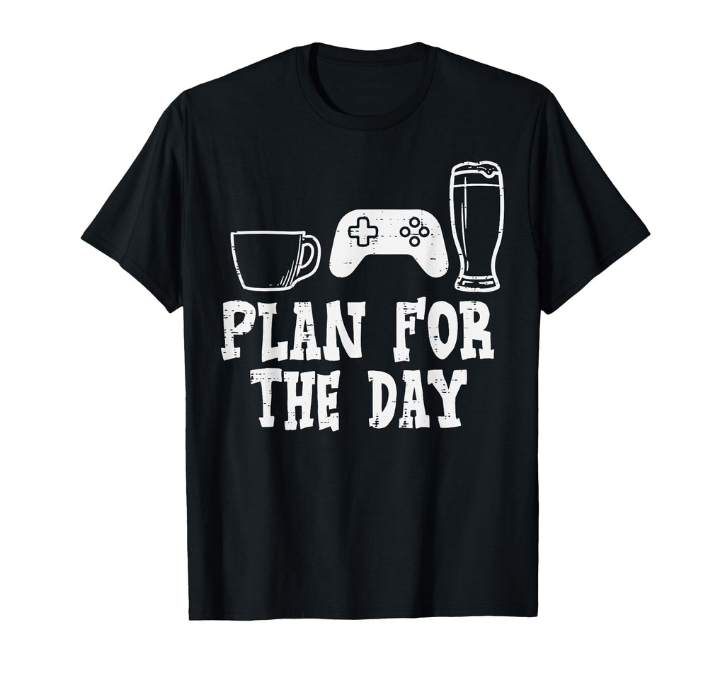 Plan Day Coffee Video Game Funny T-Shirt - Aesthetic Graphic Men Women - T-Shirt, Sweatshirt, Hoodie