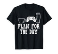 Plan Day Coffee Video Game Funny T-Shirt - Aesthetic Graphic Men Women - T-Shirt, Sweatshirt, Hoodie