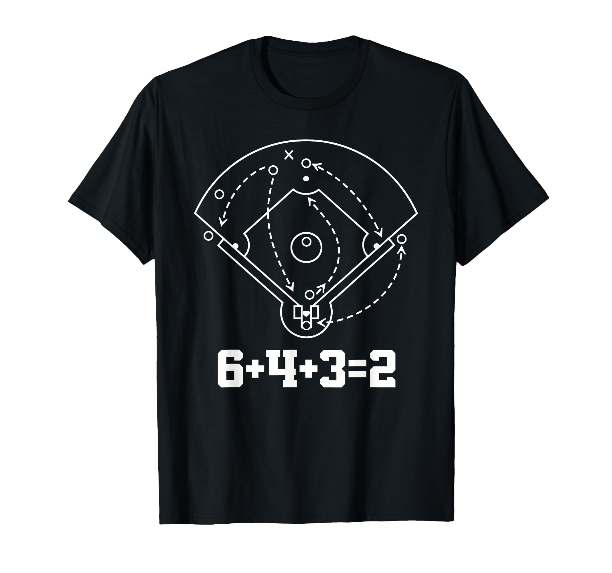 Baseball Math 6 4 3 2 Double Play Game T-Shirt - Trendy Graphic for Adults - T-Shirt, Sweatshirt, Hoodie