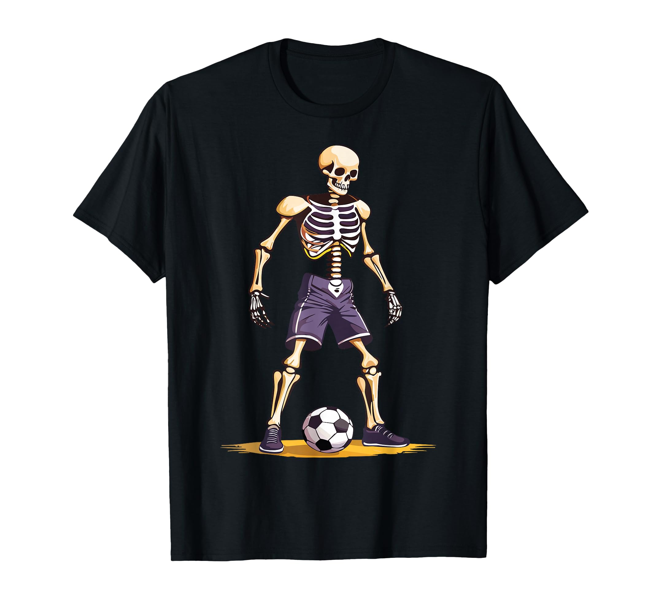 Spooky Skeleton Playing Soccer T-Shirt - Novelty Apparel Men Women - T-Shirt, Sweatshirt, Hoodie