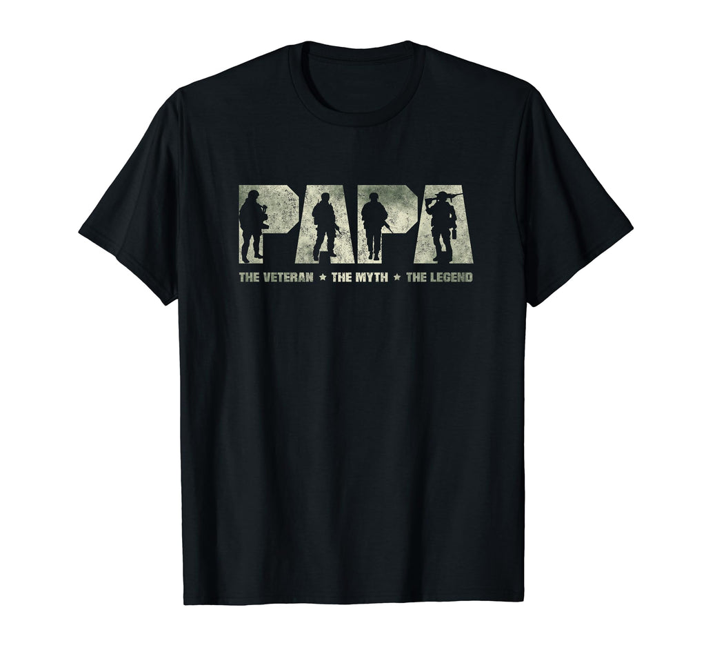 Papa Veteran Fathers Day Grandfather T-Shirt - Aesthetic Graphic Unisex - T-Shirt, Sweatshirt, Hoodie
