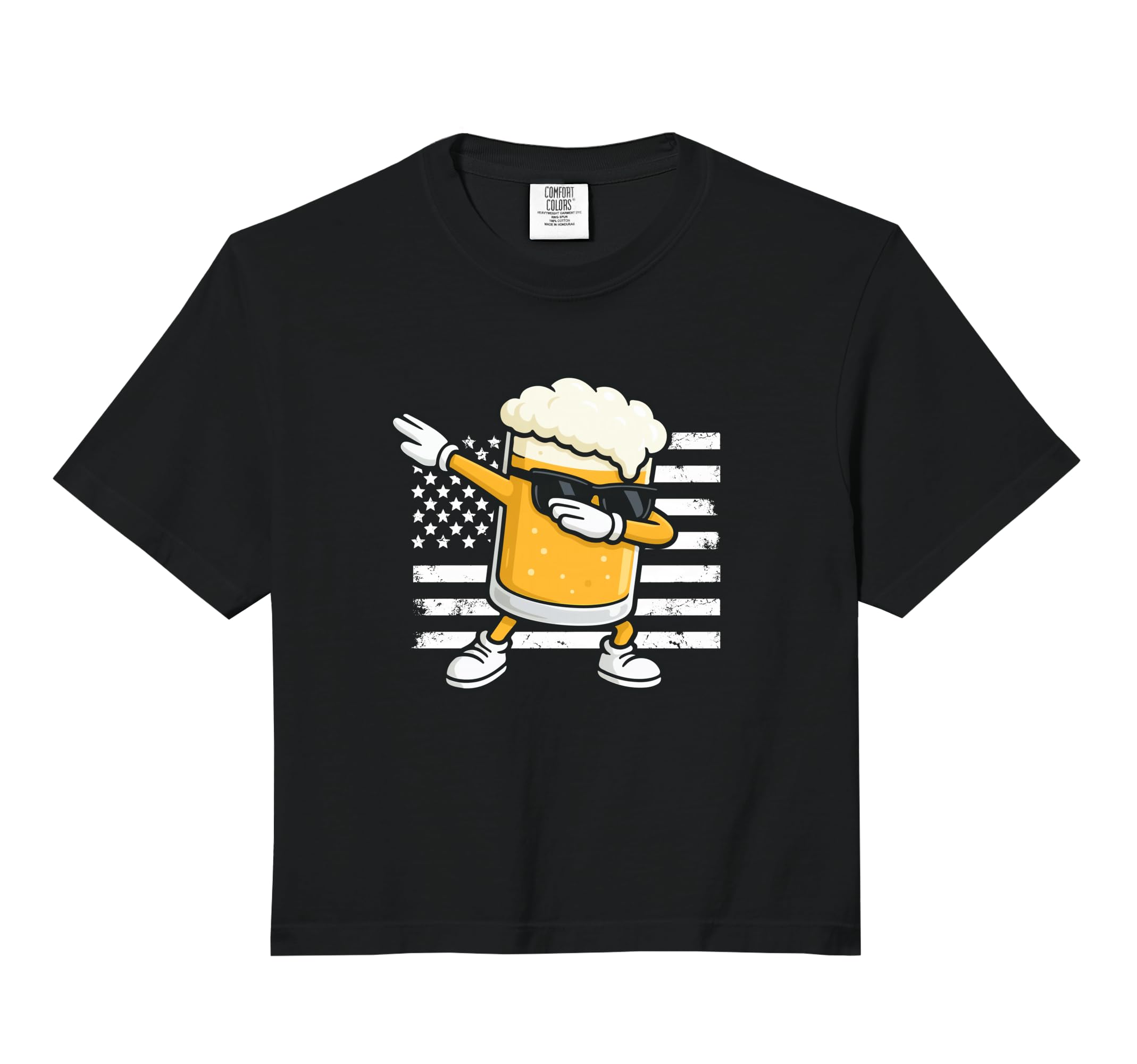 Dabbing Beer Mug Funny 4Th July Comfort T-Shirt - Custom Art Print Unisex - T-Shirt, Sweatshirt, Hoodie