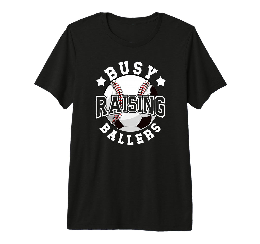 Mens Busy Raising Ballers Baseball T-Shirt - Fun Novelty Design for Adults - T-Shirt, Sweatshirt, Hoodie