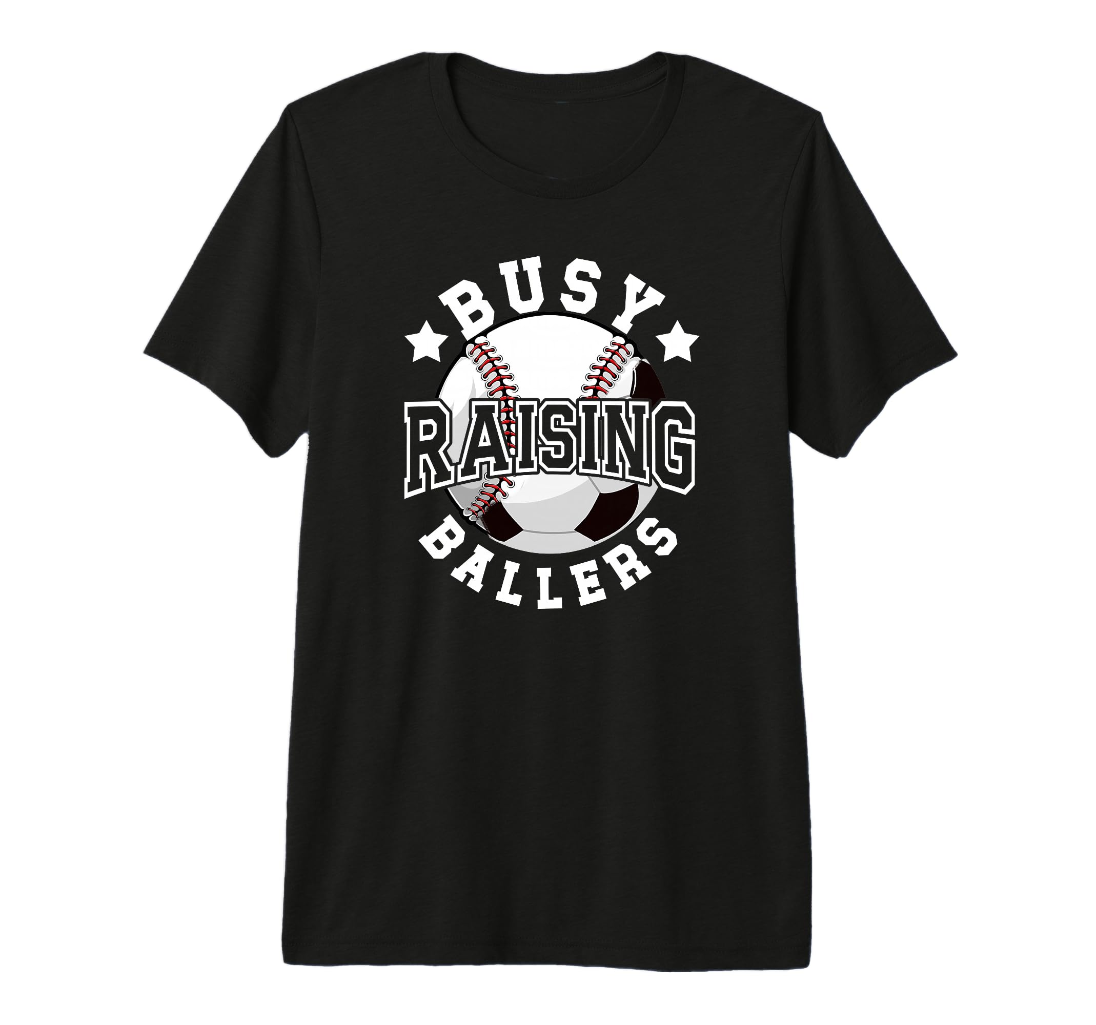 Mens Busy Raising Ballers Baseball T-Shirt - Fun Novelty Design for Adults - T-Shirt, Sweatshirt, Hoodie