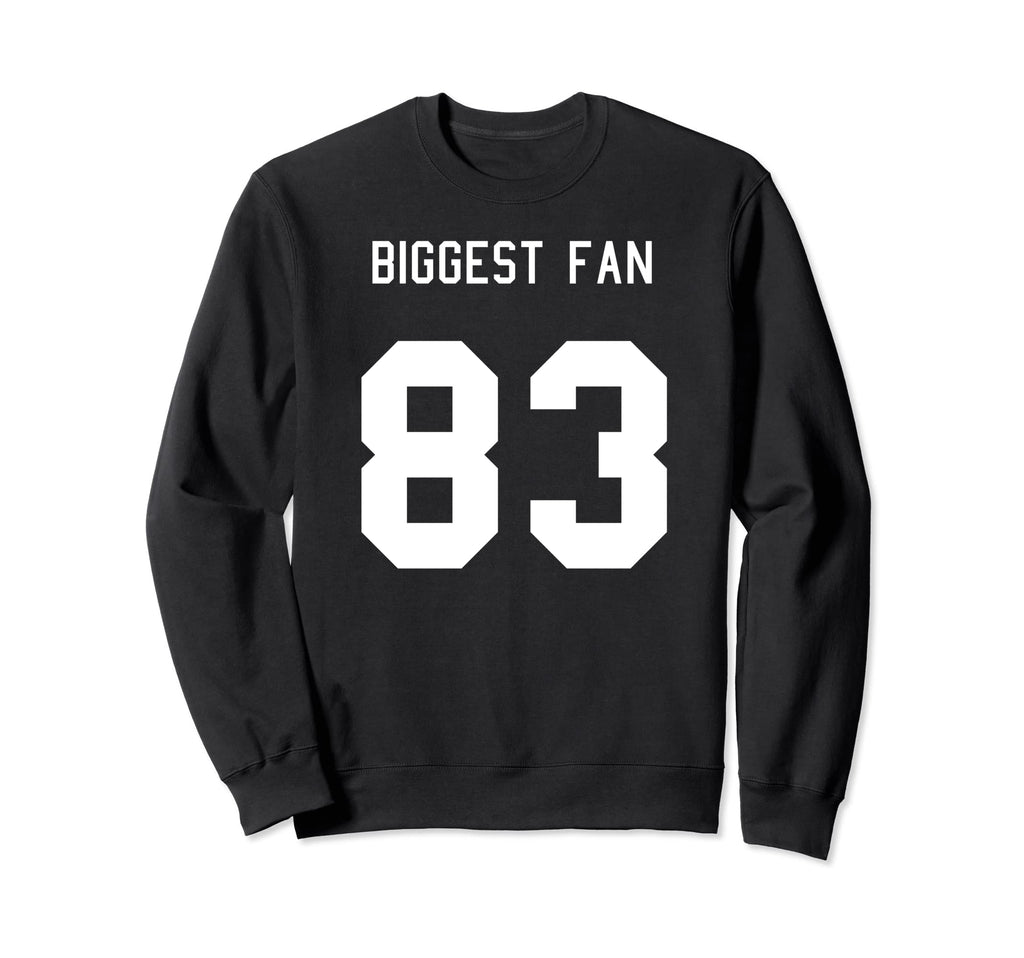 Number 83 Biggest Fan Sport Spirit Sweatshirt - Novelty Apparel Unisex - T-Shirt, Sweatshirt, Hoodie