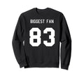 Number 83 Biggest Fan Sport Spirit Sweatshirt - Novelty Apparel Unisex - T-Shirt, Sweatshirt, Hoodie