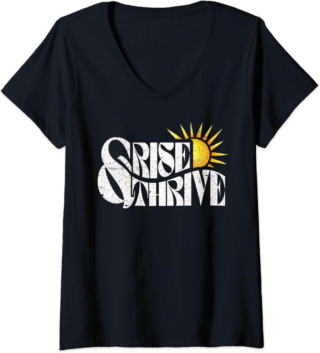 Rise Thrive Motivational Inspirational Quotes - Adult & Kids T-Shirts, Sweatshirts & Hoodies apparel design preview 1