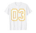 Number 03 Red Yellow White Football T-Shirt - Fun Novelty Design Men Women - T-Shirt, Sweatshirt, Hoodie