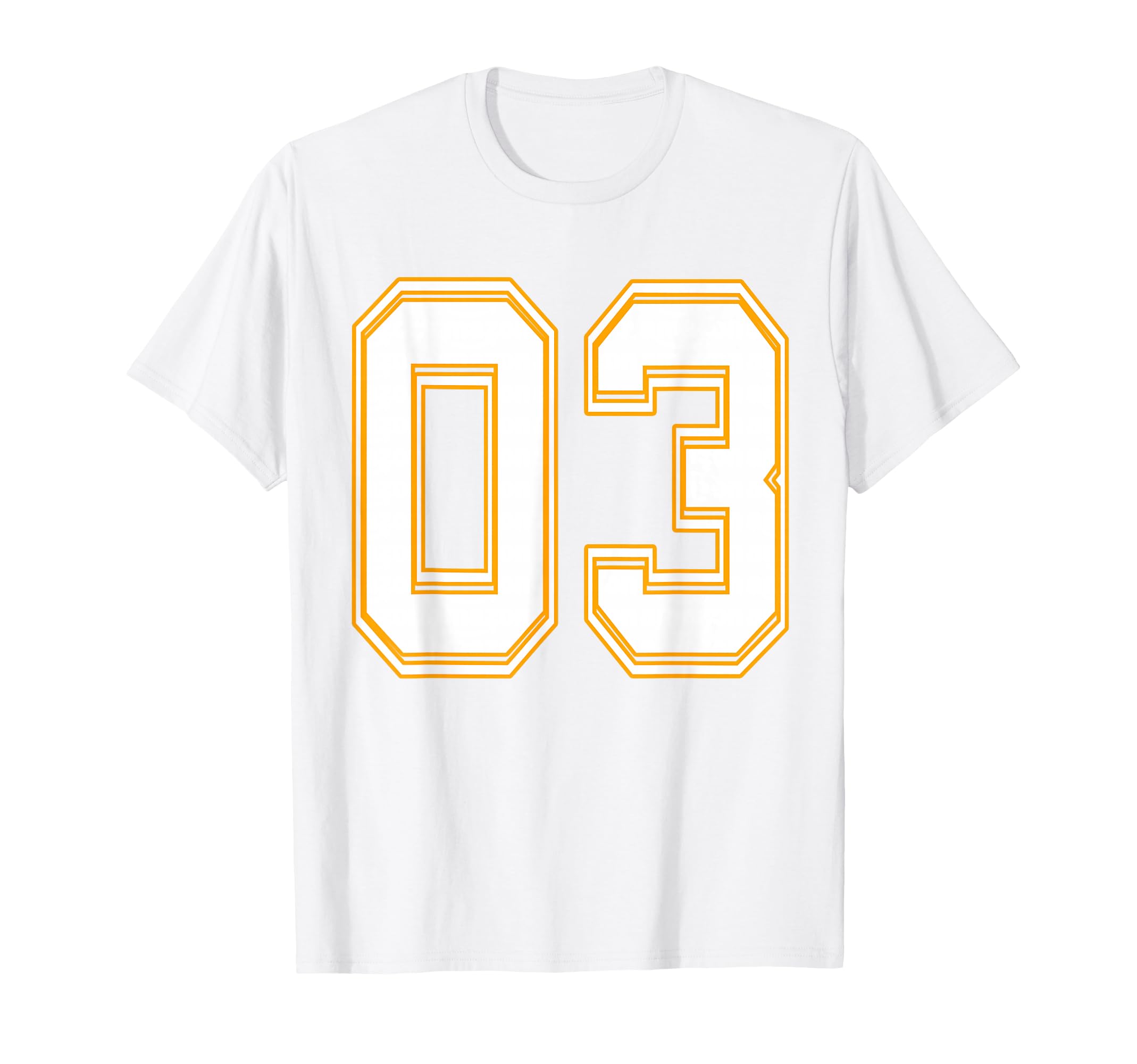 Number 03 Red Yellow White Football T-Shirt - Fun Novelty Design Men Women - T-Shirt, Sweatshirt, Hoodie