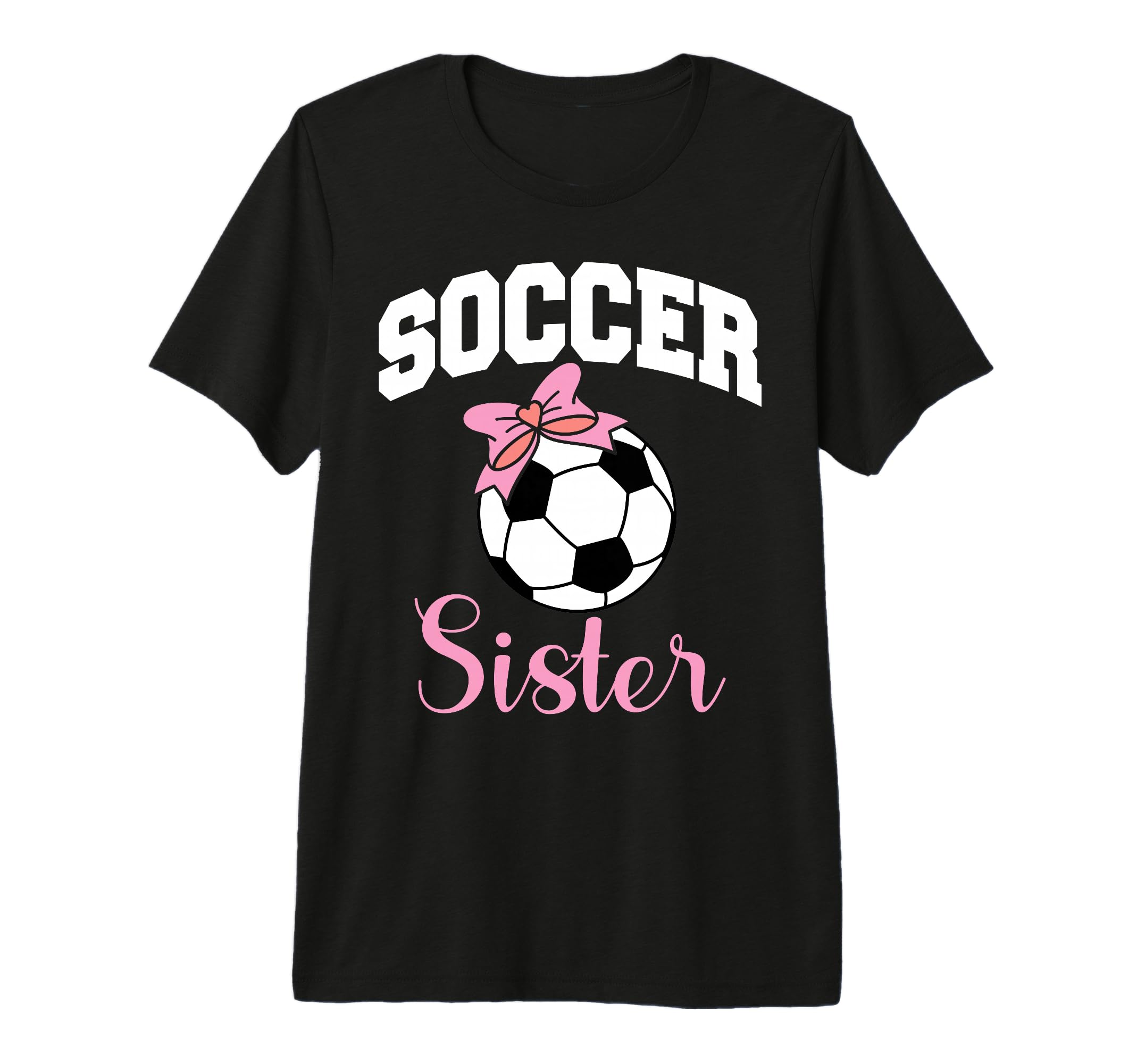 Soccer Sister Bow Soccer Ball Tri T-Shirt - Streetwear Style for Adults - T-Shirt, Sweatshirt, Hoodie