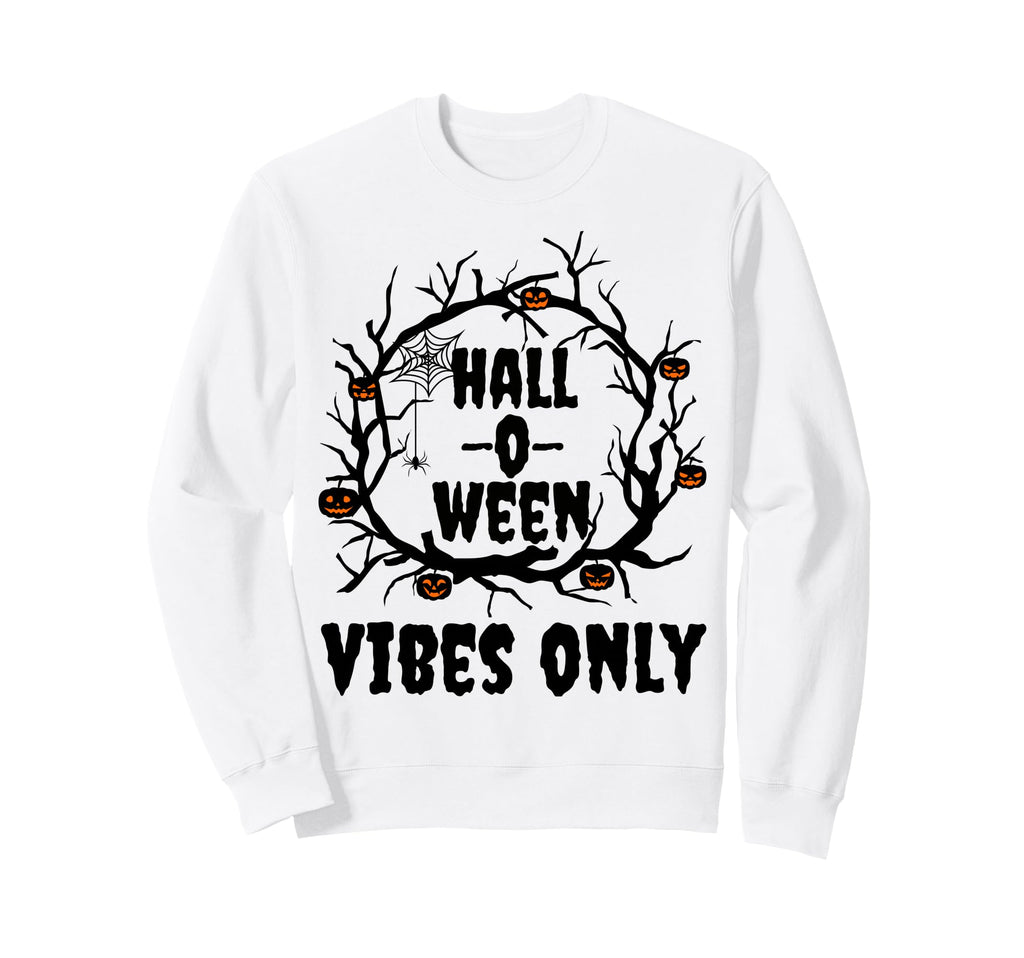 Halloween Vibes Only Pumpkin Sweatshirt - Casual Everyday Wear for Adults - T-Shirt, Sweatshirt, Hoodie