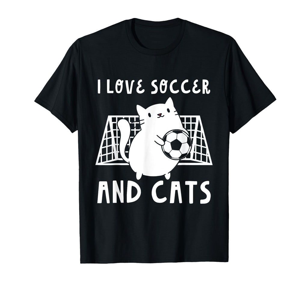 I Love Soccer And Cats Funny Soccer T-Shirt - Trendy Graphic for Adults - T-Shirt, Sweatshirt, Hoodie