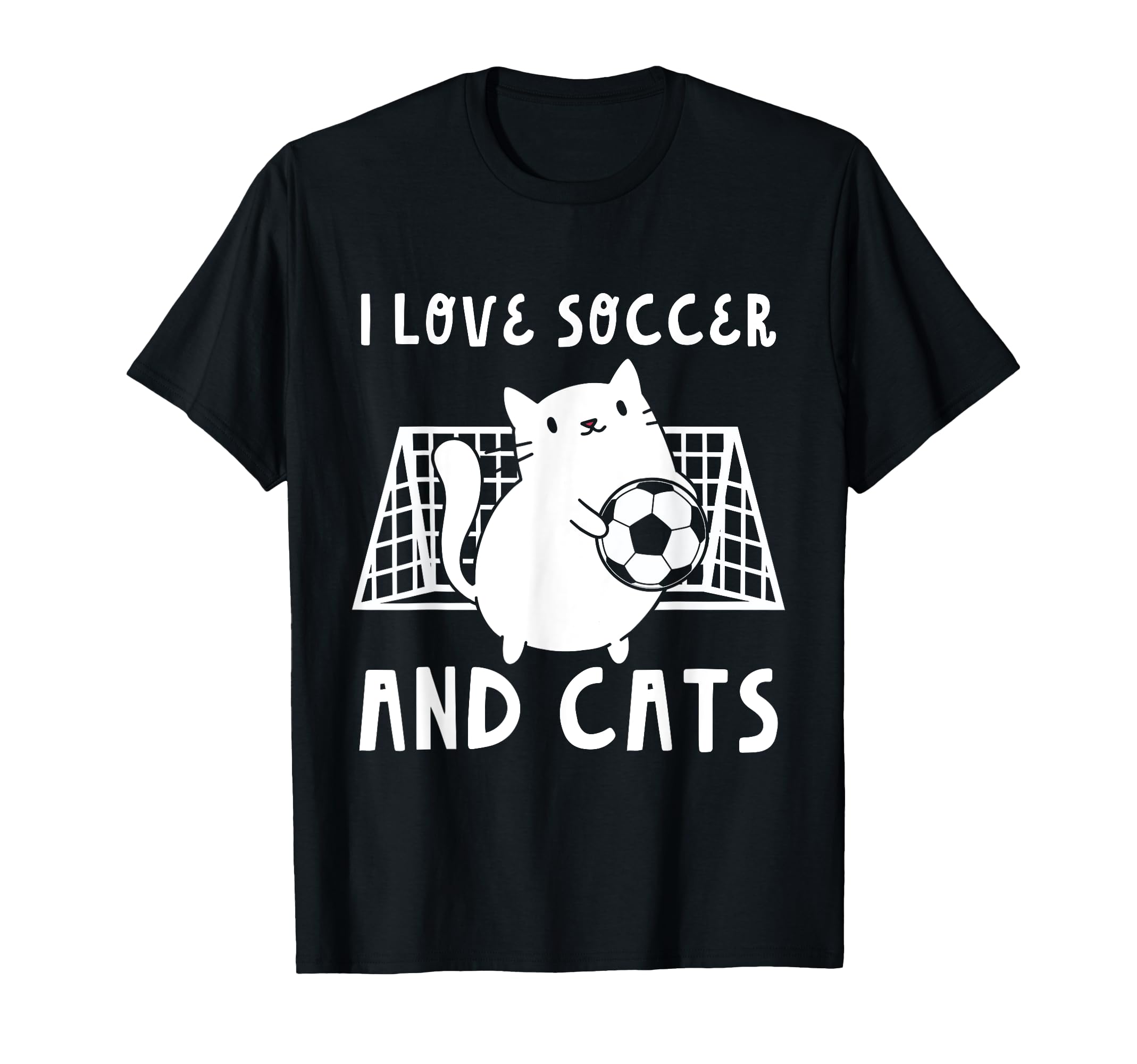 I Love Soccer And Cats Funny Soccer T-Shirt - Trendy Graphic for Adults - T-Shirt, Sweatshirt, Hoodie