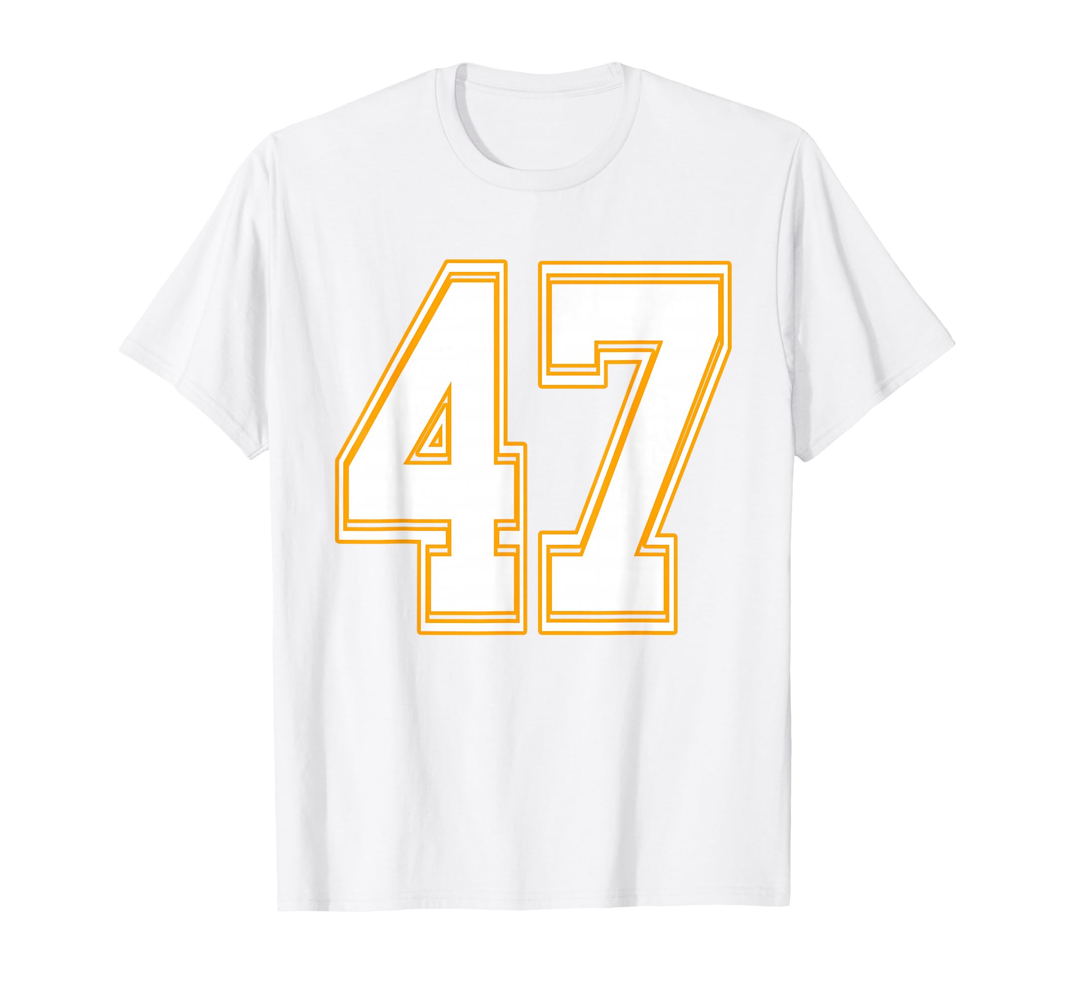Number 47 Red Yellow White Football T-Shirt - Unique Graphic for Adults - T-Shirt, Sweatshirt, Hoodie