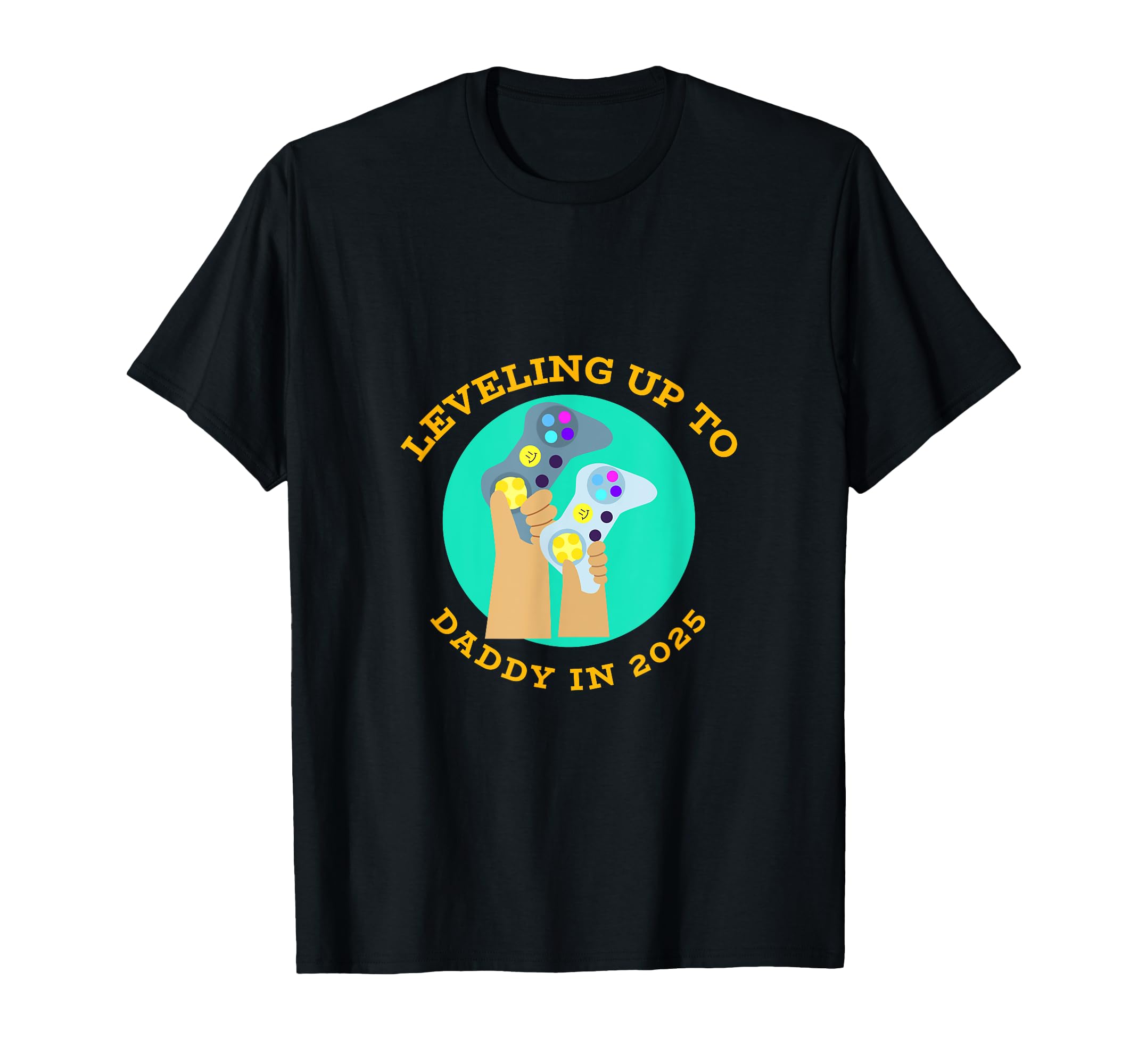 Leveling Up To Daddy 2025 Gamer Dad T-Shirt - Aesthetic Graphic for Adults - T-Shirt, Sweatshirt, Hoodie