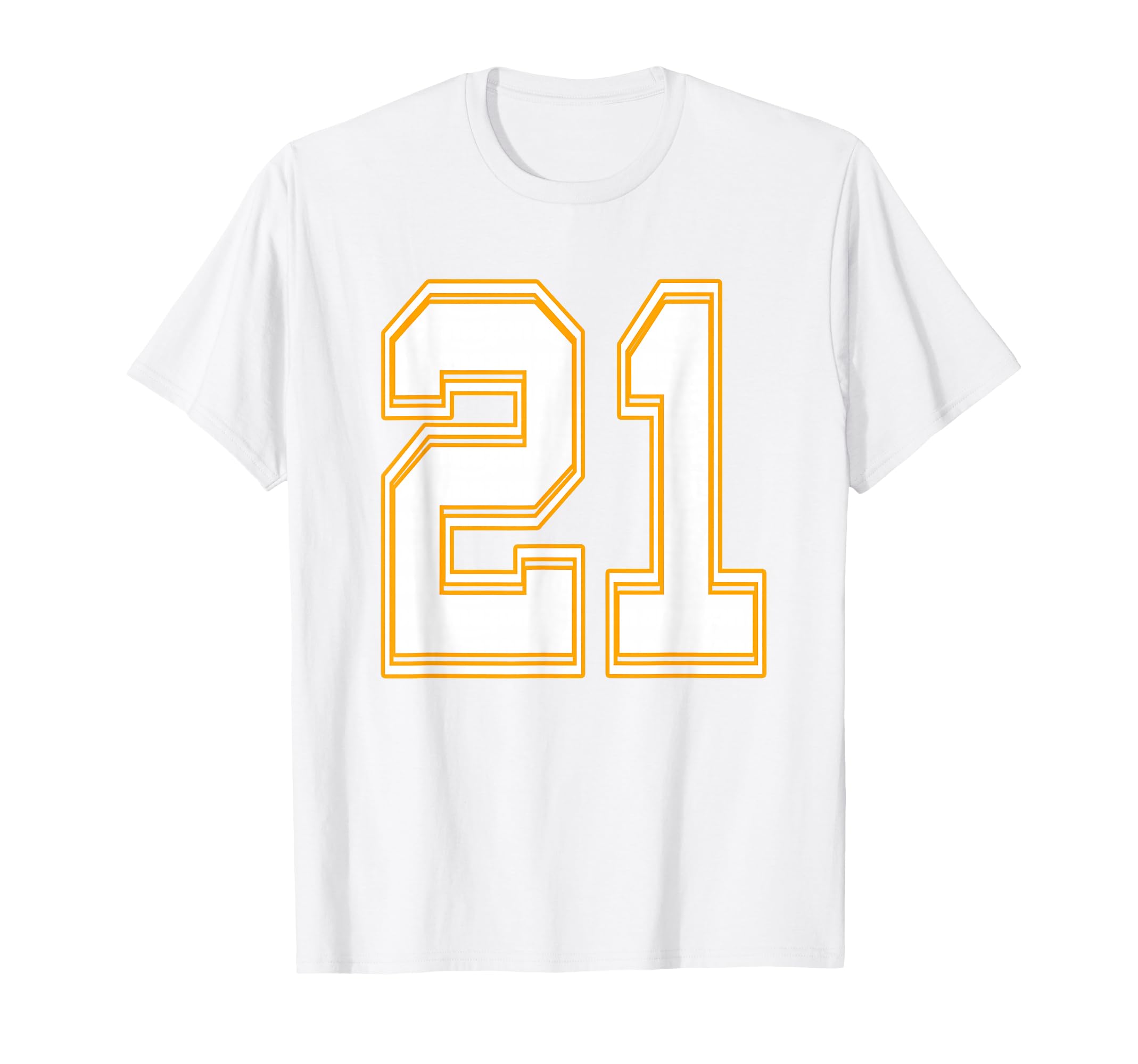 Number 21 Red Yellow White Football T-Shirt - Graphic Print for Adults - T-Shirt, Sweatshirt, Hoodie