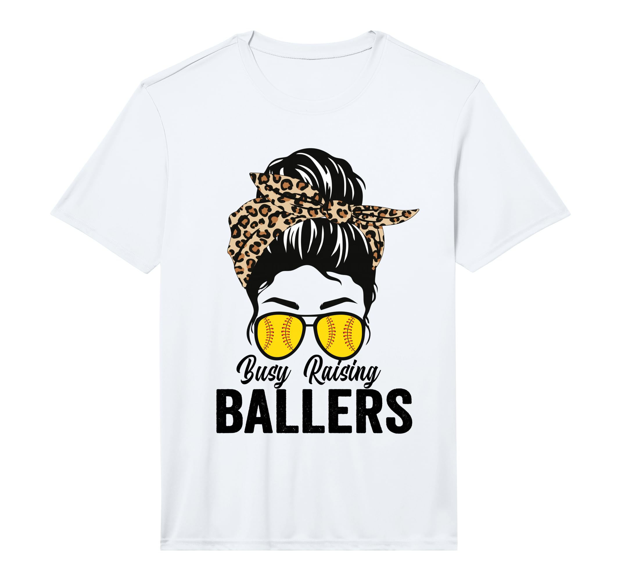 Busy Raising Ballers Softball Messy T-Shirt - Fun Novelty Design Men Women - T-Shirt, Sweatshirt, Hoodie