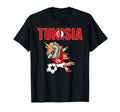Dabbing Unicorn Tunisia Soccer Fans T-Shirt - Casual Everyday Wear Unisex - T-Shirt, Sweatshirt, Hoodie