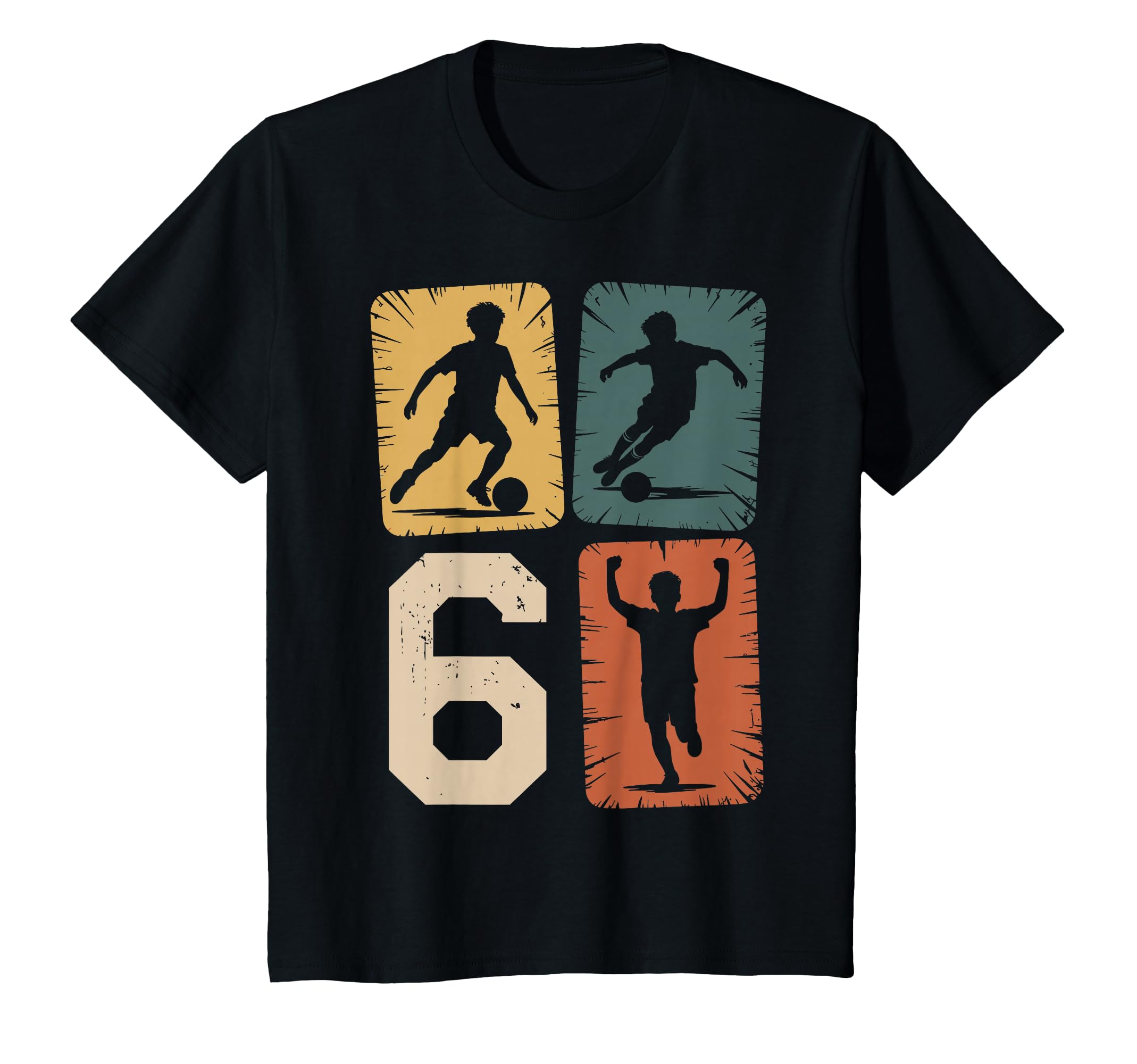 6Th Birthday 6 Soccer Player Soccer Ball T-Shirt - Custom Art Print Unisex - T-Shirt, Sweatshirt, Hoodie