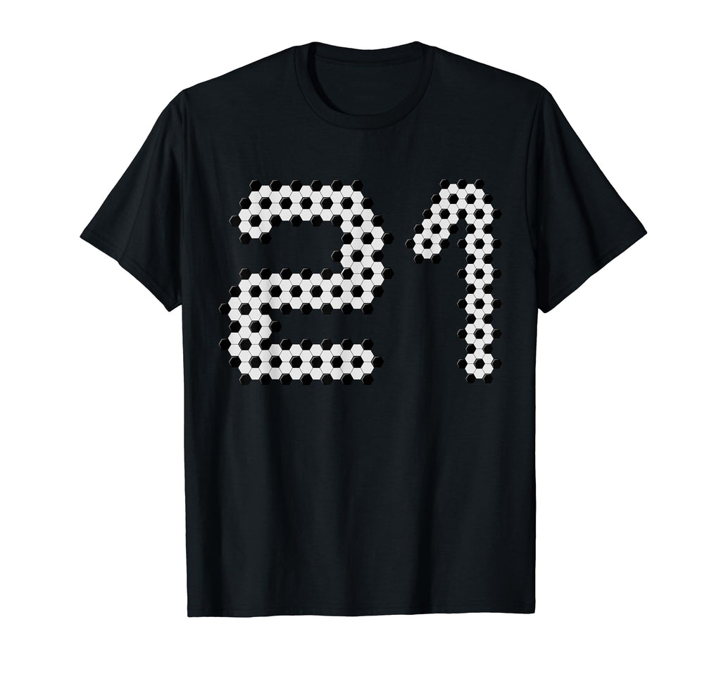 Fun 21St Birthday Soccer Themed 21 T-Shirt - Aesthetic Graphic Men Women - T-Shirt, Sweatshirt, Hoodie