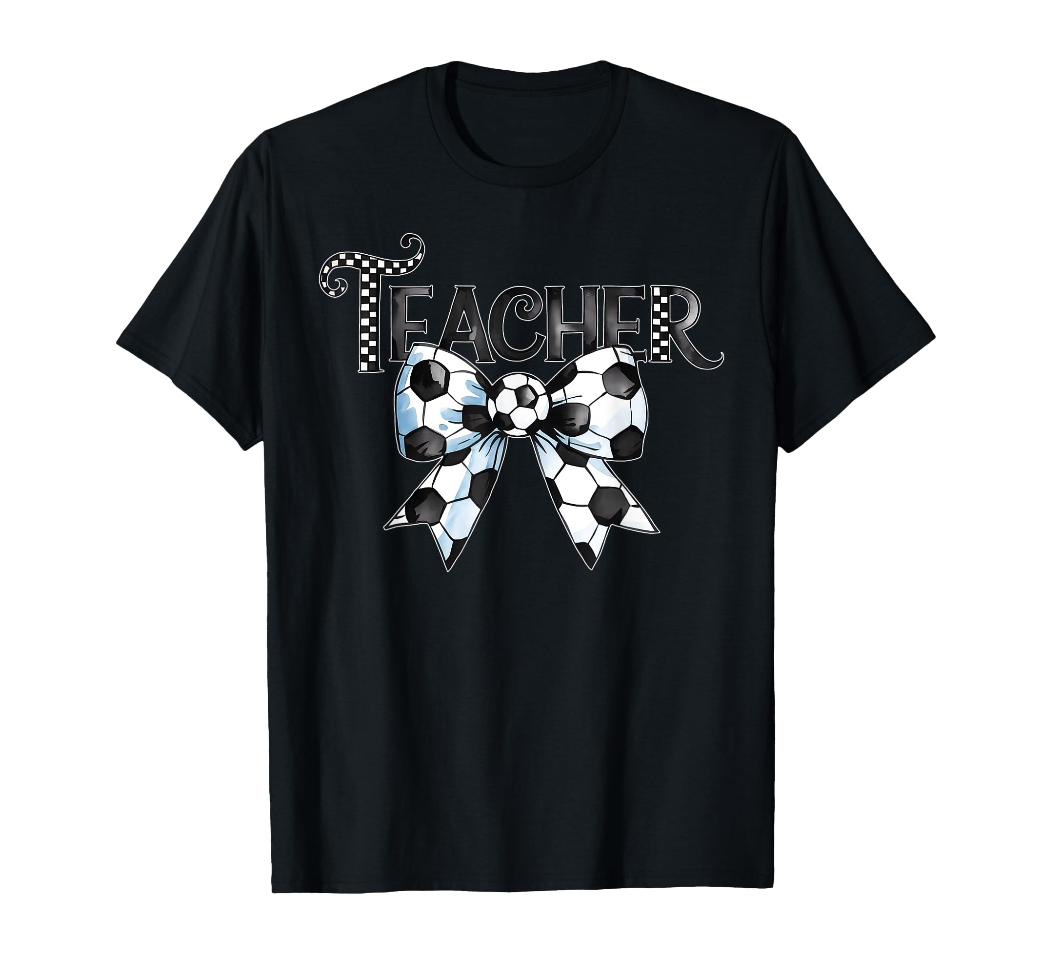 Groovy Soccer Teacher Coquette Bow T-Shirt - Minimalist Print Unisex - T-Shirt, Sweatshirt, Hoodie
