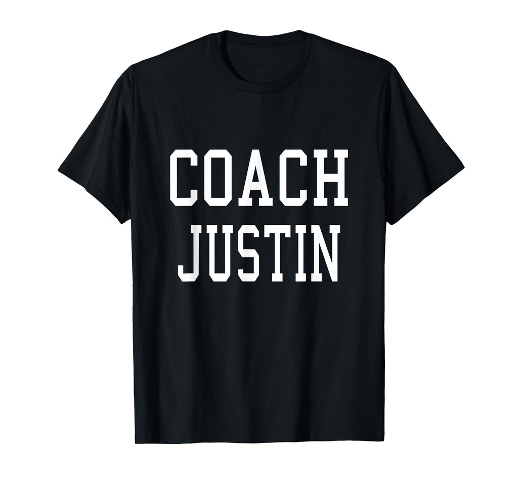 Coach Justin Custom Football Soccer T-Shirt - Fun Novelty Design Men Women - T-Shirt, Sweatshirt, Hoodie