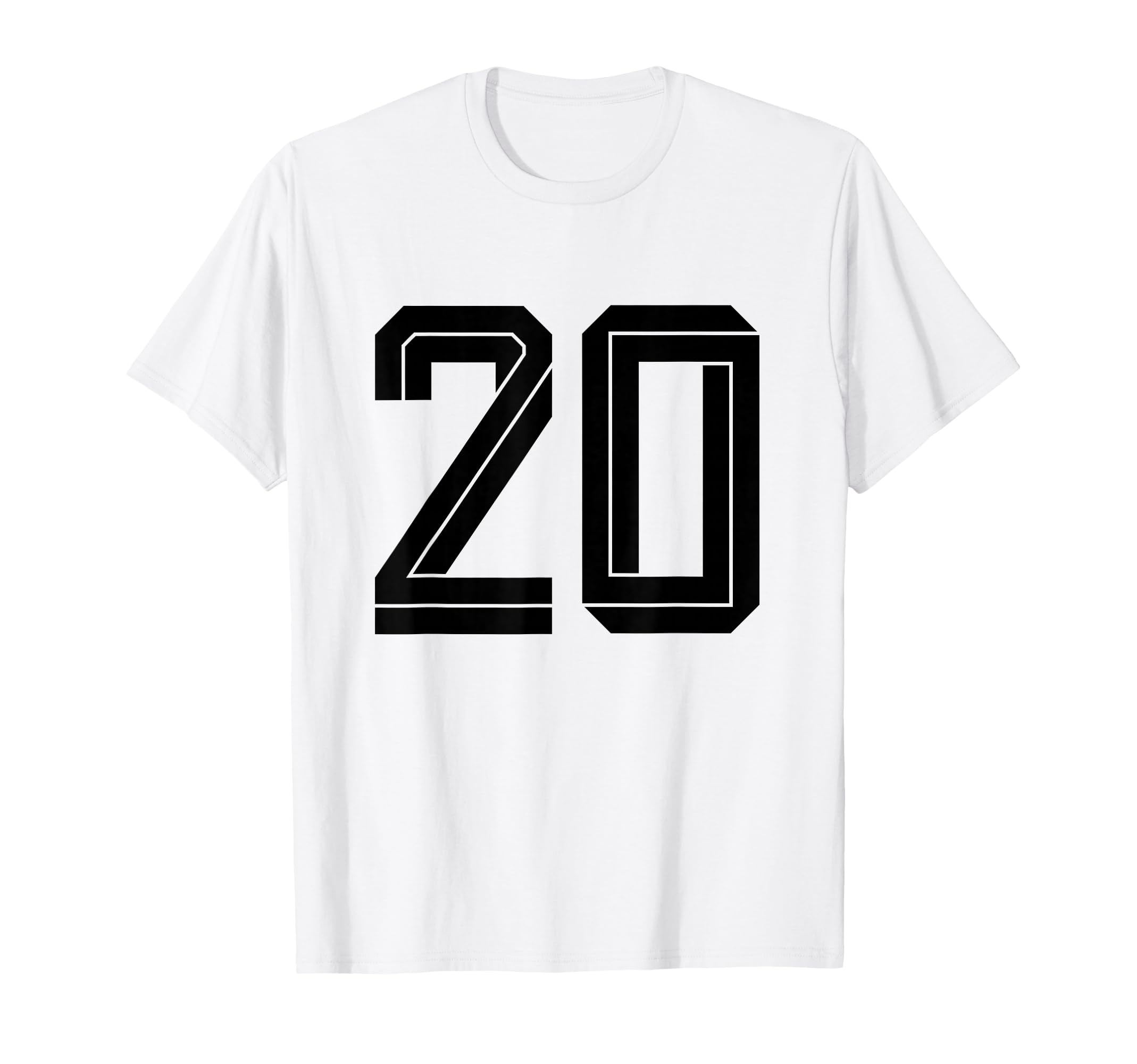 20 White Number 20 Sports Fan T-Shirt - Fun Novelty Design for Adults - T-Shirt, Sweatshirt, Hoodie