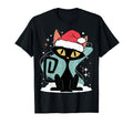 Mid Century Modern Cat Santa Hat 70S T-Shirt - Custom Art Print Men Women - T-Shirt, Sweatshirt, Hoodie