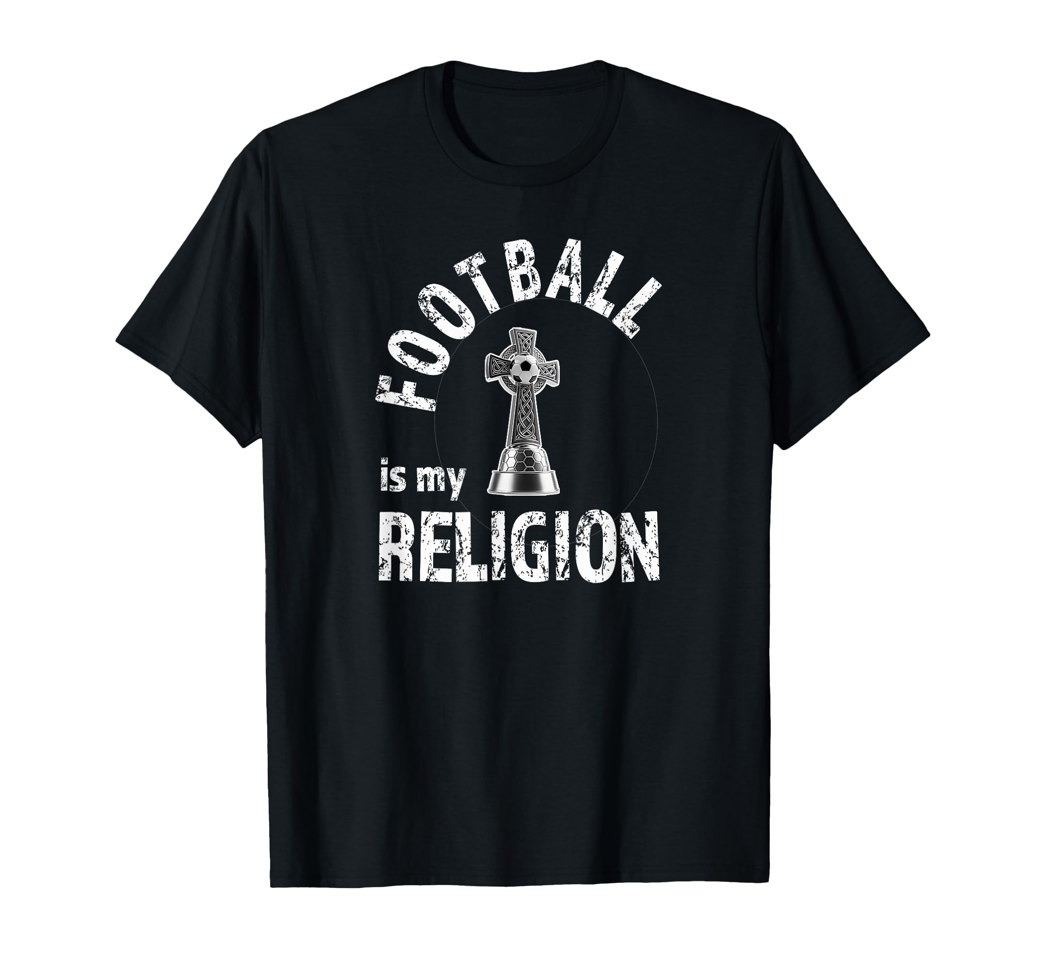 Football Is My Religion Text Funny T-Shirt - Aesthetic Graphic Unisex - T-Shirt, Sweatshirt, Hoodie