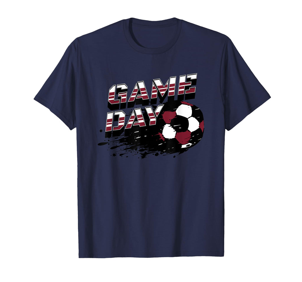 Soccer Game Day Splatter Maroon White T-Shirt - Custom Art Print Unisex - T-Shirt, Sweatshirt, Hoodie