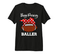 Busy Raising Baller Funny Football Mom T-Shirt - Minimalist Print Unisex - T-Shirt, Sweatshirt, Hoodie